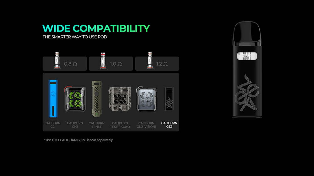 Uwell Detalhes do kit Caliburn GZ2 Pod System