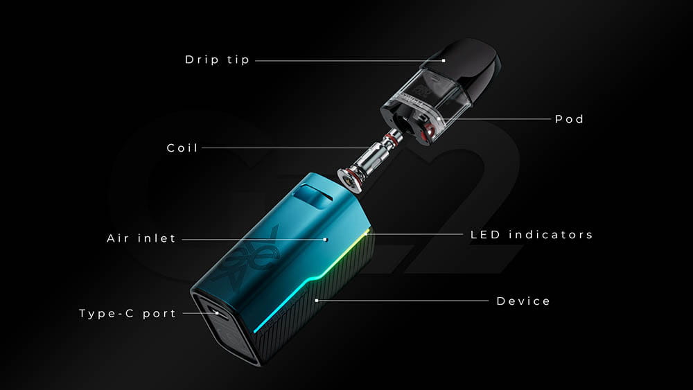 Uwell Detalhes do kit Caliburn GZ2 Pod System