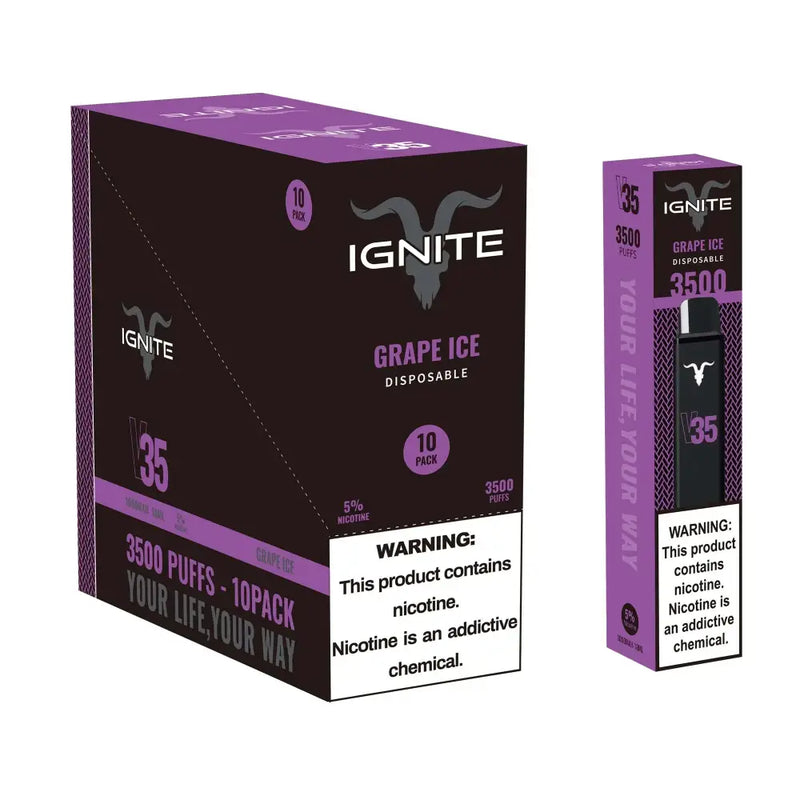 IGNITE V35 3500 PUFFS - 1 unidade - Grape Ice