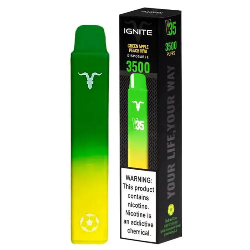 Ignite V35 World Cup 3500 puffs - Green Apple Peach Kiwi - pod