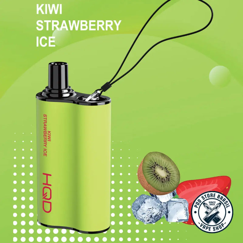 Pod Descartável - HQD - 5500 Puffs - 5% - Kiwi Strawberry Ice - Cigarros eletrônicos e vaporizadores