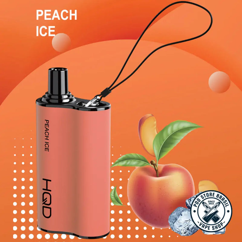 Pod Descartável - HQD - 5500 Puffs - 5% - Peach Ice - Cigarros eletrônicos e vaporizadores