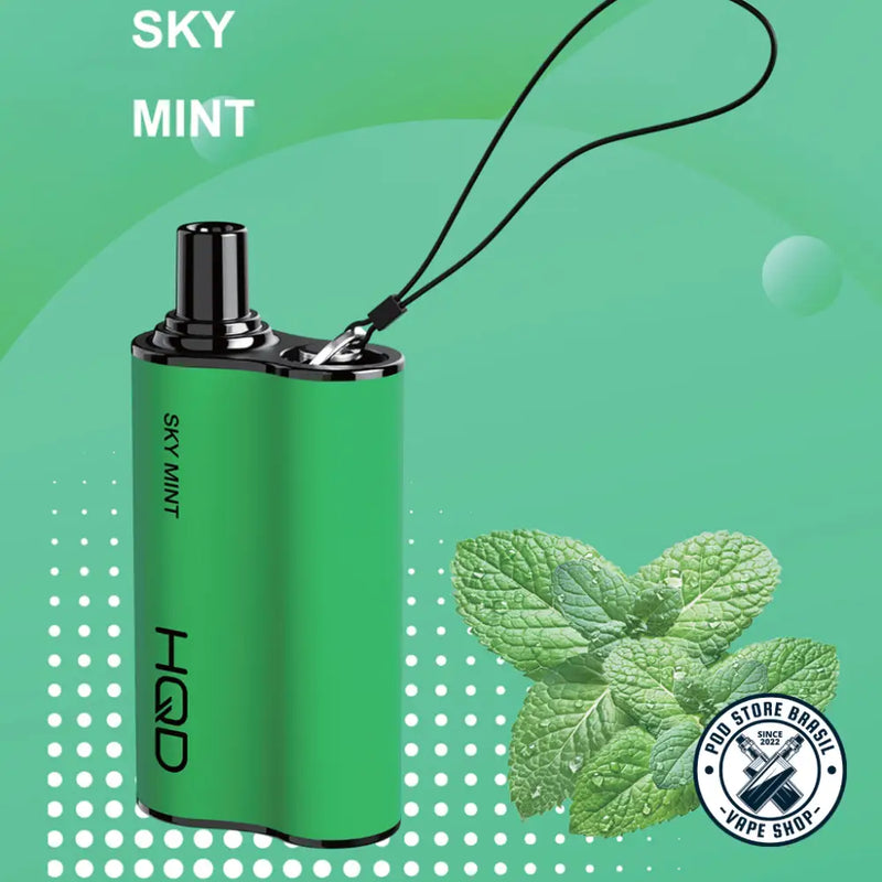 Pod Descartável - HQD - 5500 Puffs - 5% - Sky Mint - Cigarros eletrônicos e vaporizadores