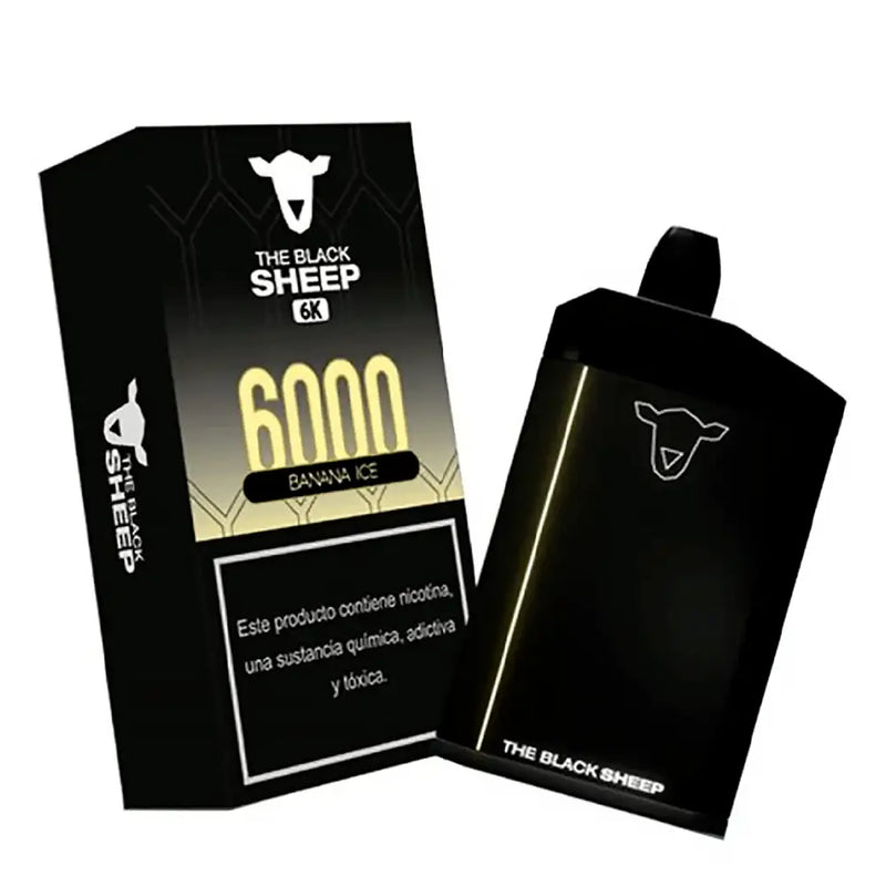 Pod Descartável - THE BLACK SHEEP - 6000 puffs - Banana Ice - pod