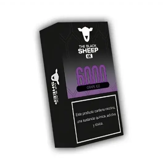 Pod Descartável - THE BLACK SHEEP - 6000 puffs - Grape Ice - pod