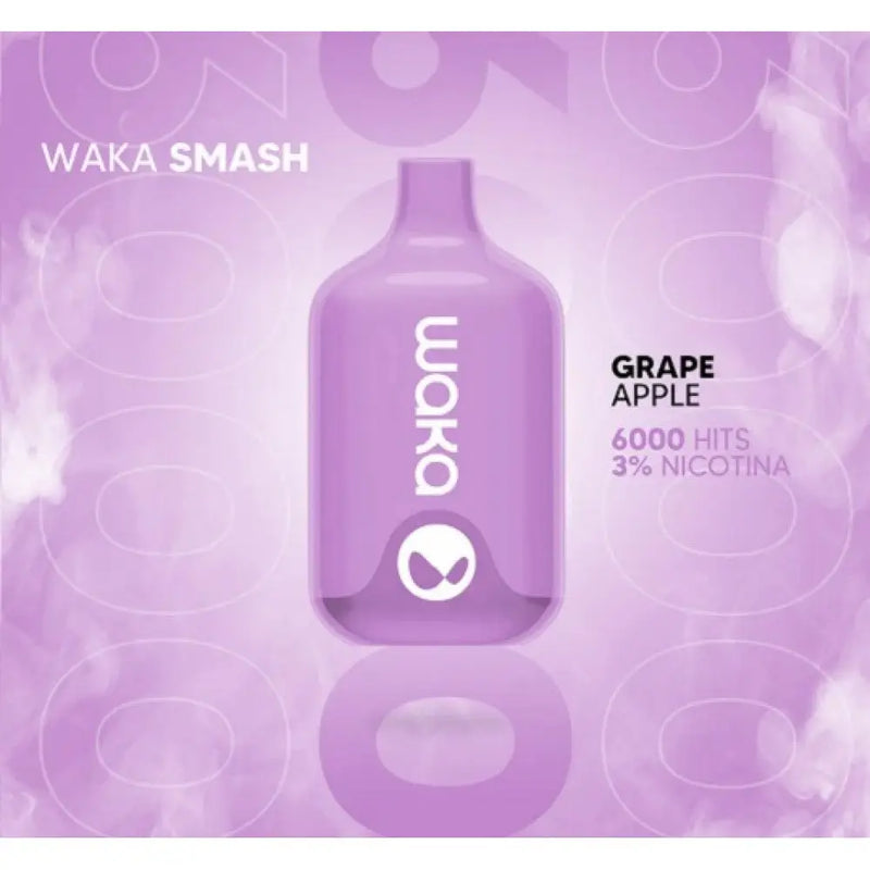 Pod Descartável - Waka Smash - 6000 Puffs - Grape Apple - pod