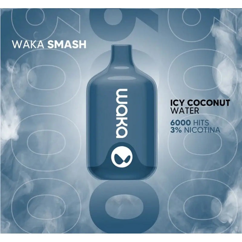 Pod Descartável - Waka Smash - 6000 Puffs - Icy Coconut Water - pod