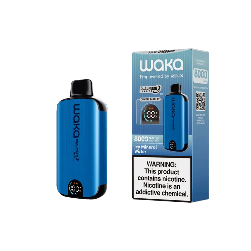 Pod descartável - Waka So Pro 8000 - 8000 puffs - Icy Mineral Water - pod