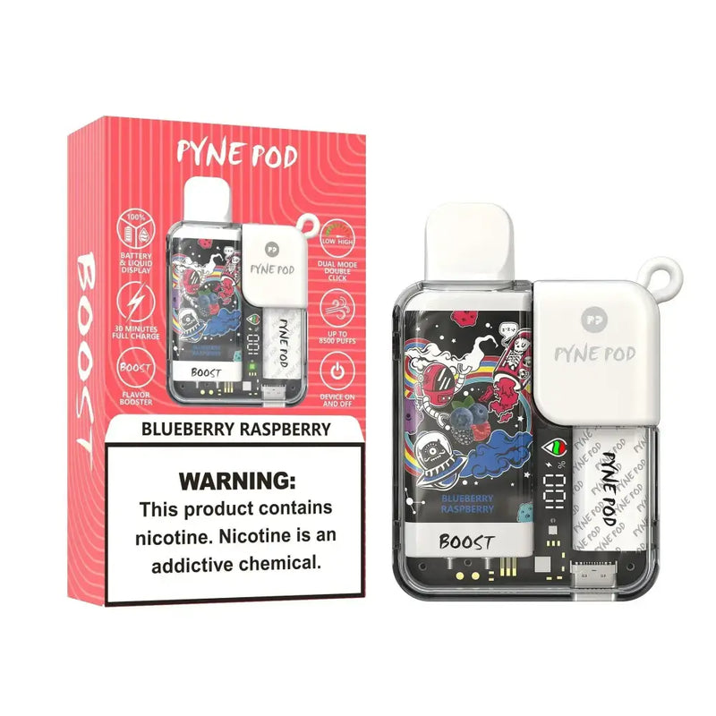 Pyne Pod Boost 8500 Puffs Disposable Vape unidade - Blueberry Raspberry