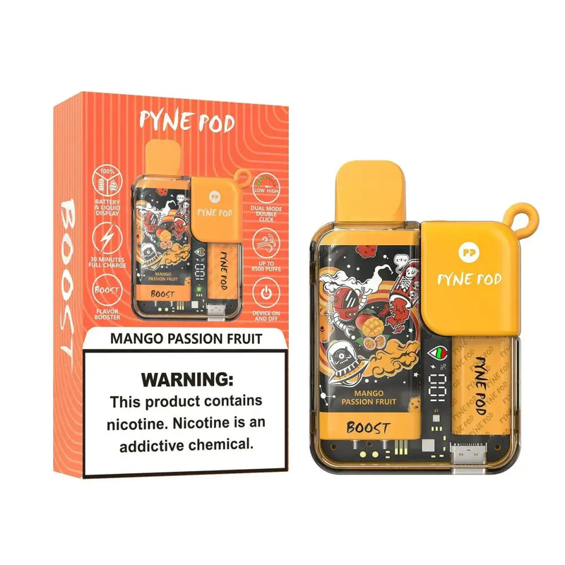 Pyne Pod Boost 8500 Puffs Disposable Vape unidade - Mango Passion Fruit