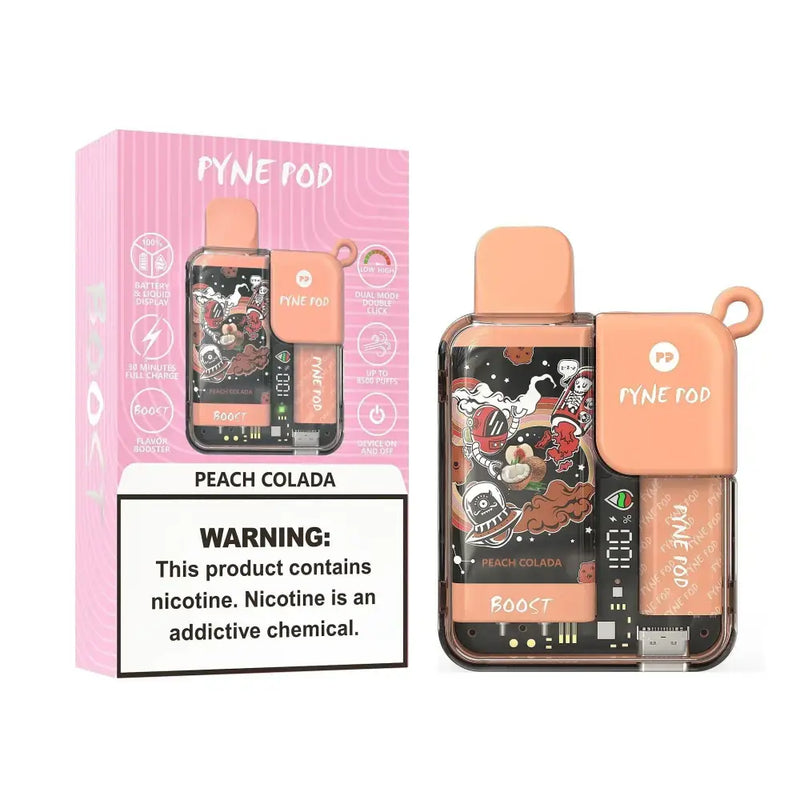 Pyne Pod Boost 8500 Puffs Disposable Vape unidade - Peach Colada