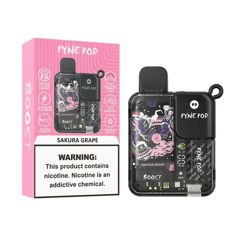 Pyne Pod Boost 8500 Puffs Disposable Vape unidade - Sakura Grape